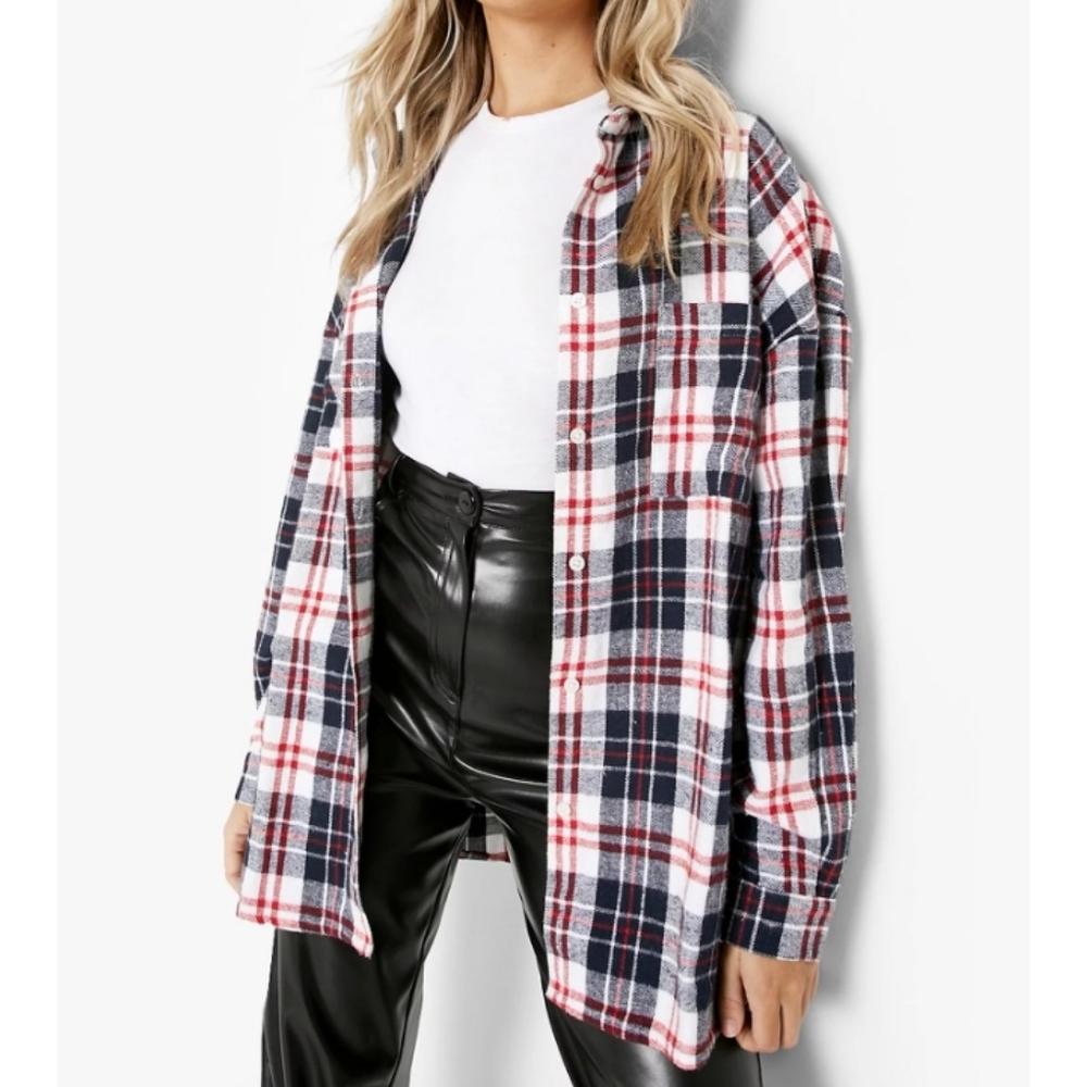Boohoo oversized flannel shirt